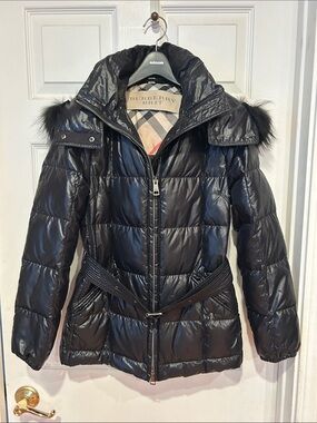 Burberry Brit Black & Beige Plaid Jacket Lined